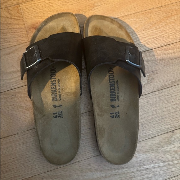 Birkenstock Shoes - Birkenstock Madrid Black Suede Sandals